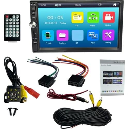 7in Dual-Spindle Car MP5 Player 7012B 8LED Reversing Camera 15M Vvideo Cable Apple/Android Mobile Phone Interconnection Function
