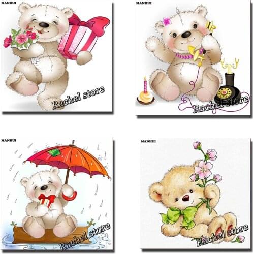 Diamond Embroidery Diy Diamond Painting Cross Stitch Kits Diamond Mosaic Cartoon bear Full Square Diamond Embroidery FB054
