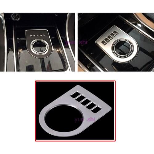 Angelguoguo ABS chrome Car Gear Shift Knob Head Frame Decoration Covers Car-styling Sticker For Jaguar XF XE F-PACE accessories