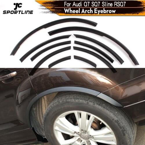 PU Black Wheel Arch Ferry Eyebrows Car Arch Wheel Eyelids Fender Flares Strip Trims for Audi Q7 RSQ7 Sline SQ7 2006 - 2015