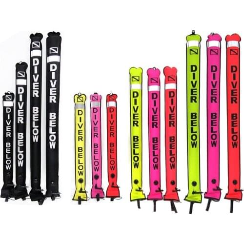 Diving SMB Inflatable Safety Buoy Colorful Visibility Scuba Diving Surface Signal Marker Buoy Accessory 1.2M 1.5M 1.8M