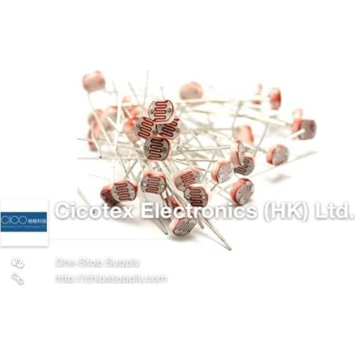 100pcs/lot Photoresistor 5MM GL5537 LDR Photo Resistors Light-Dependent Resistor CDS5537 GL5537-2 CDS5537-2