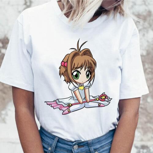 Card Captor Sakura Magic Girl t shirt tshirt clothing korean t-shirt funny women top harajuku tees graphic for ulzzang female