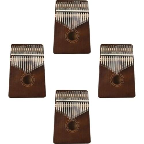 4 Pieces Teclado Musical Kalimba 17 Keys Thumb Piano Kids Musical Mini Piano Instrument With Learning Book Tune Hammer