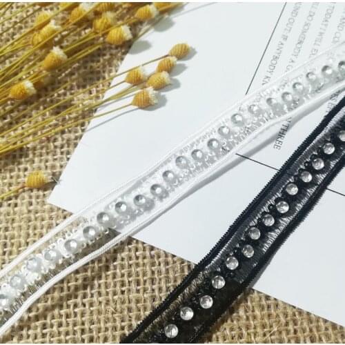 1Yards 91cm Embroidery Sequin Lace Fabric 1.2CM Tulle Beaded Cotton Lace Fabric Beaded Bridal Lace Fabric dentelle guipure LE10