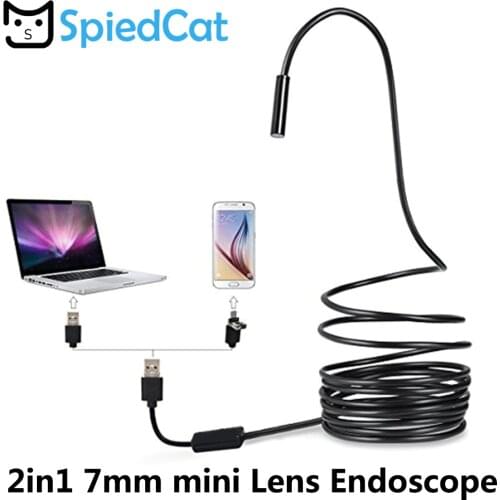 7mm mini Lens 1m/5m/10m Snake Soft Cable USB MicroUSB Android Endoscope Camera For PC/Android/IOS Phone Pipe Detect Car Repair