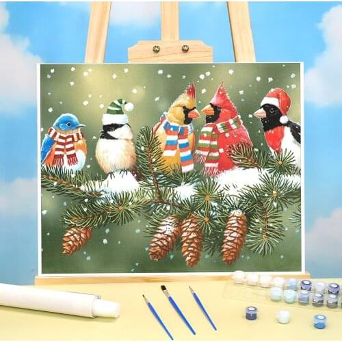 Christmas Ball With Snow Coloring By Numbers Painting Complete Kit Acrylic Paints 40*50 Picture By Numbers Photo Home Art