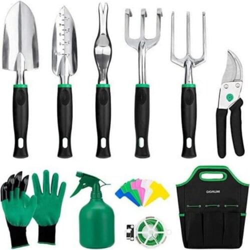 11-piece aluminum alloy garden tool set silicone two-color handle garden tool agricultural set