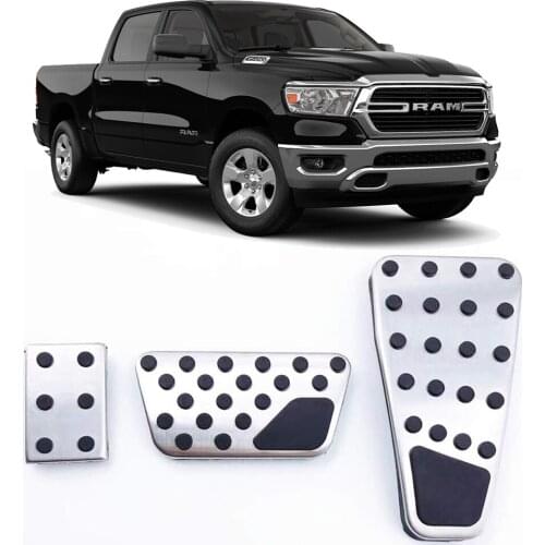 For Dodge Ram Accelerator Gas Pedal Brake Pedal Cover Aluminum Alloy Foot Pedal Pads Kit Fit for Dodge Ram 2011-2018 1500 2500