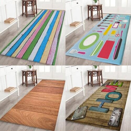 Plate floor pad, tableware floor pad, solid wood floor pad, board flower printing Anti-Slip water absorption flannel floor pad