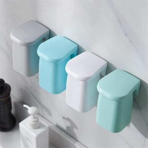 Bathroom Magnetic Suction Mouthwash Cup Wall-mounted Plastic Drain Shelf Holder Tooth Brushing Cups Household Accessories
