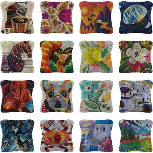 Handmade Unfinished Embroidery Pillowcase 3D Latch Hook Pillow Kits cartoon cross-stitch DIY Needlework Crocheting Rug Kits