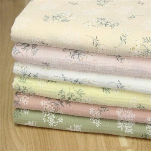 Pure Color Printed Cotton Crepe Fabric 100% Cotton Material For Patchwork DIY Sewing Sleepwear Bedding Home Textile For Baby