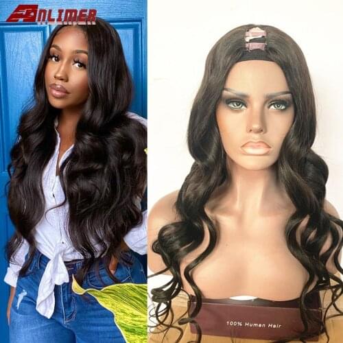 Body Wave U Part Wig Human Hair 150 Density Glueless Human Hair Wigs Brazilian Remy Hair Body Wave Can Be Permed & Dye