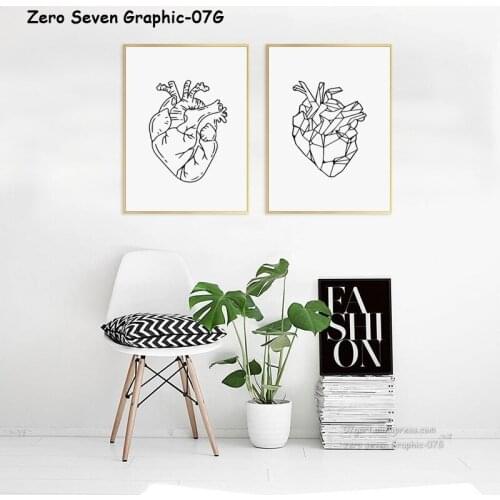07G Black And White Human Organs Heart Canvas Painting Posters And Prints Living Room Bedroom Wall Art Pictures Home Decoration