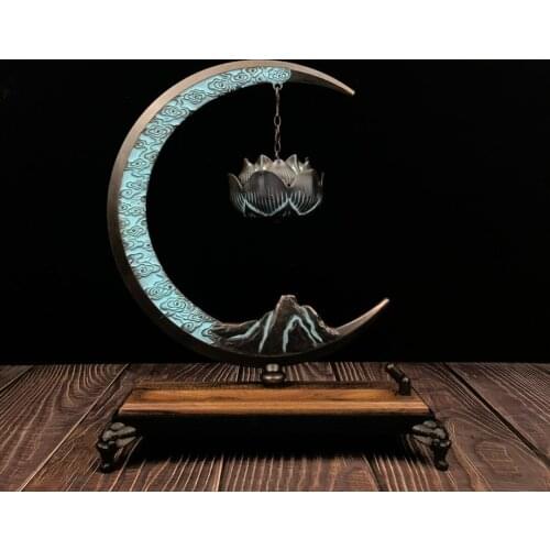 Pure copper Blue moon lotus Hanging furnace aromatherapy The office Creative arts and crafts pendulum stand home decore gift