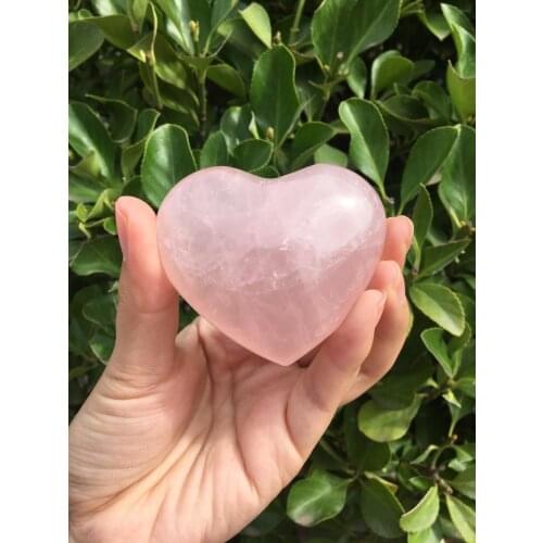 Natural rose quartz crystal heart for home decoration healing crystals wedding decoration christmas decor