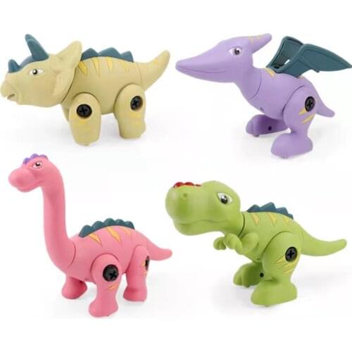 DIY Disassembly Dinosaur Model Toy Set Screw Nut Assembly Plastic Blocks Early Educational Toys For Children Kids Baby Gift
