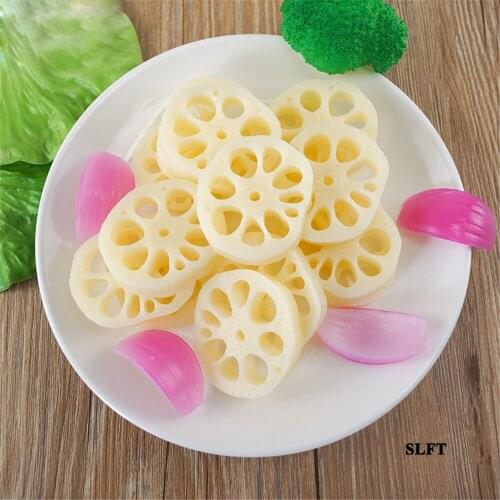 Kitchen cupboard cabinet store shop decoration display props simulation Vegetables props Artificial fake lotus root slices model
