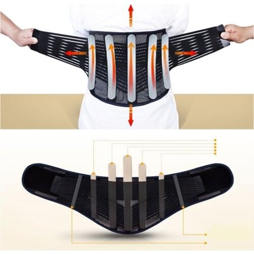 Adjustable Tourmaline Self Heating Steel Bone Back Lumbar Waist Support Belt Brace Back Orthopedic Posture Corrector Corset Belt