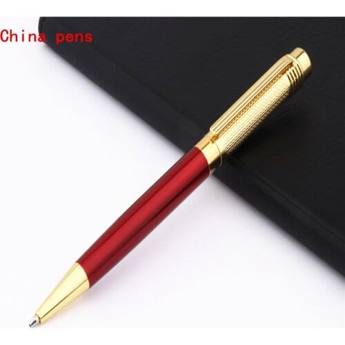 Luxury quality 856 Golden hat Red wine Business Office Medium Nib Ballpoint Pen New