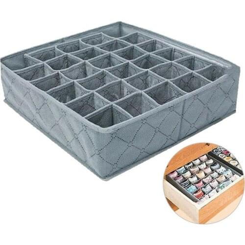 Charcoal Non-woven Fabric Foldable Storage Box Underwear Case Panties Socks Necktie Bra Organizer
