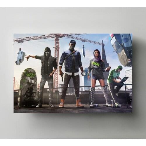Modern Painting Silk Wall Art Watch Dogs 2 Fantasy Artwork Picture Home Decorations Canvas Posters and Prints