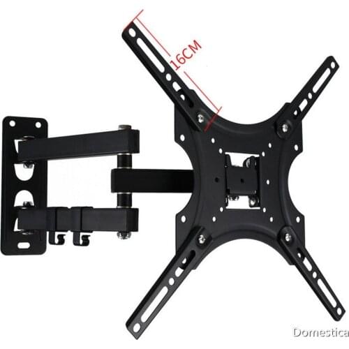 32-55 Inch TV Rack Monitor Universal Rotating Telescopic TV Storages Rack Wall Mount Bracket P4S Black Household Accessories