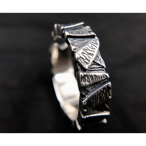 Domineering Simple Retro Design Bronze Color Embossed Ring Adjustable Opening Finger Rings Mens Jewelry Accessories