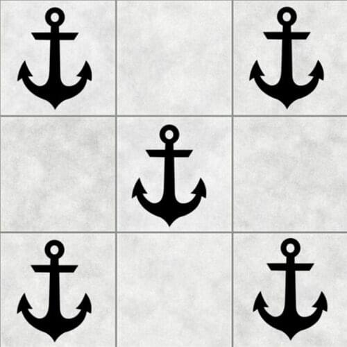 Anchor Boat Sail Tile Stickers Bathroom Wall Art Decor Decal Kitchen Toilet Transfer Wall Sticker Choose Size Color