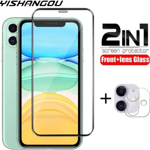 2-IN-1 Front+Lens Protective Tempered Glass For iPhone 11 Pro Max XR XS MAX X SE 2020 8 7 Plus Screen Protector Protective Glass