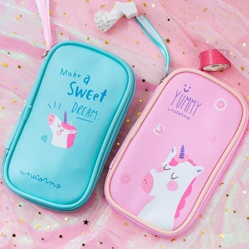 1 Pcs Kawaii Pencil Case Cute Unicorn Gift Estuches School Pencil Box Pencilcase Pencil Bag School Supplies Stationery