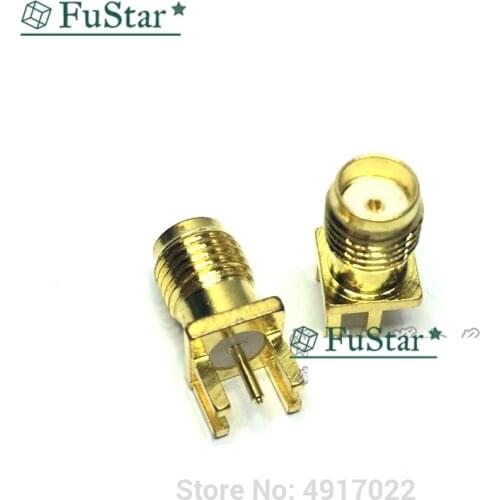 10Pcs 1.6mm SMA Female Jack Solder Nut Edge PCB Clip Straight Mount Gold Plated RF Connector Receptacle Solder Inner Hole