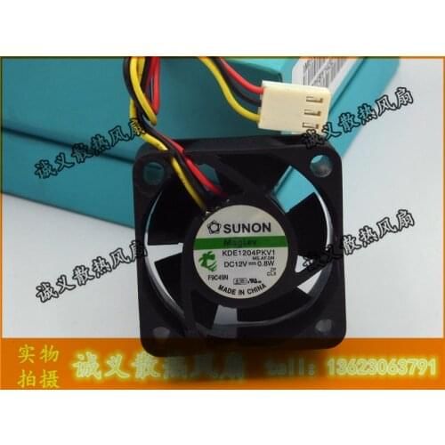 100pcs Free Shipping SUNON KDE1204PKV1 MS.AF.GN 40x40x20mm 40mm 4cm DC12V 0.8W Server Cooling Fan Server Square Fan 3-wire