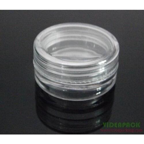 1000 pcs/lot clear 3g/3ml plastic cream jar for loose powder cream cosmetic container