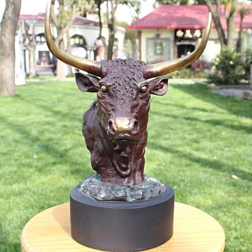 2020 home LIVING ROOM hall TOP Decor ART 37CM TALL Spanish Matador bullfight toreo GOOD Lucky Bull bronze statue Decoration
