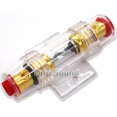 30A/40A/50A/60A/80A/100A Gold Plated Transparent Fuse Holder Block for Car Subwoofer Audio Amplifier