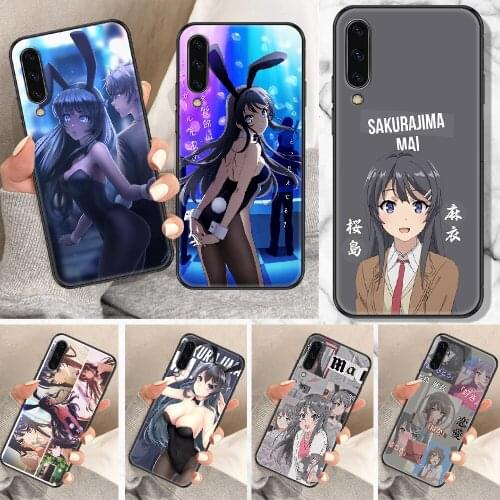 Girl Mai Sakurajima Anime Phone Case For Samsung Galaxy A 10 12 20E 21S 30 32 40 50 51 52 70 71 72 5 6 7 2016 2018 black
