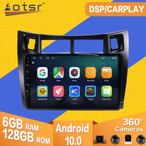 6+128GB For Toyota Yaris 2008 2009 2010 2011 Android Car Tape Radio Recorder Video Player Carplay Navi GPS Multimedia Head Unit