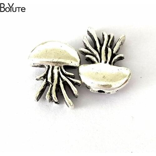 BoYuTe (50 Pieces/Lot) 11*17MM Zinc Alloy Antique Silver Plated Alloy Beads Charms for Jewelry Making Accessories Diy Hand Made