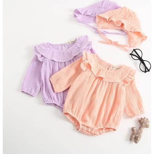 Twins Baby Clothes Tiny Cottons Autumn 2018 Girls Long Sleeve Bodysuits Cotton Winter Newborn Babygirl Clothes 0-3 Months Pink