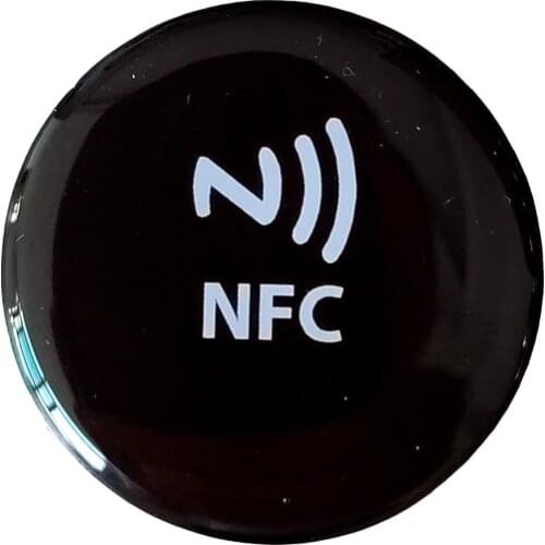 5PCS Black 13.56MHZ Ntag213 Diameter 30mm Anti Metal Tag 144 Bytes NFC Epoxy Sticker Social Share OneHop RFID Sticker