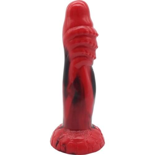 Red Gradient Crocodile Dildo Liquid Silicone Fetish Erotic Sex Toys for Women Fantasy Animal Knotted Anal Plug Lesbian Sexy Shop