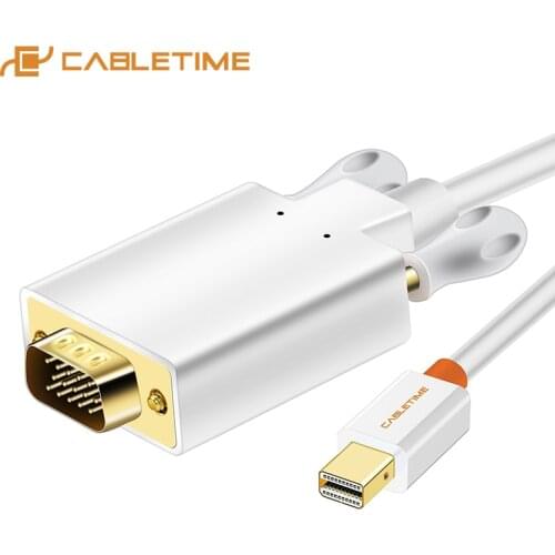CABLETIME Mini Displayport to VGA Cable Thunderbolt Mini DP to VGA Cable for Macbook Air LCD Monitors Pro Computer C060