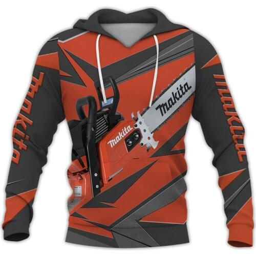 Fashionable Red logging machine Sweatshirt 3D print Unisex casual Zip Hoodie casual Street hip hop Hoodie