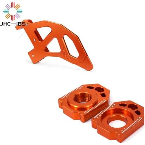 Motorcycle CNC Rear Brake Disc Guard Protector Chain Adjuster Axle Blocks For Ktm SX EXC XC XCW EXC SX SX-F XCF-W 125 150 200