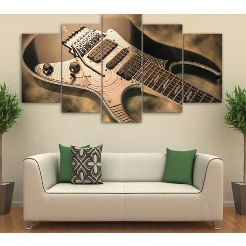 Canvas Wall Art Pictures Home Decor Living Room Framework 5 Pieces Guitars Display Painting HD Prints Musical Instruments Poster