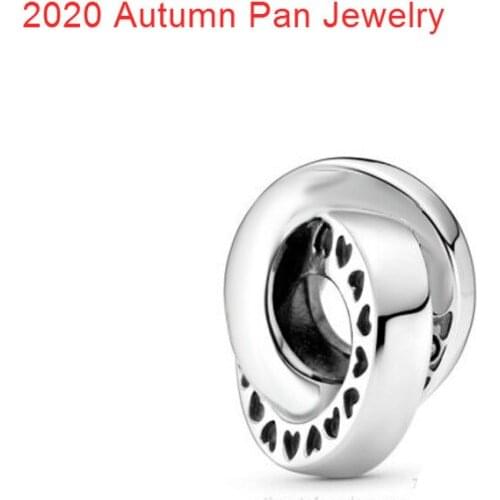 NEW! 2020 Autumn 925 Sterling Silver Beads Winding Double Loop Charm Fit Original pandora Bracelets Women DIY Student Gift