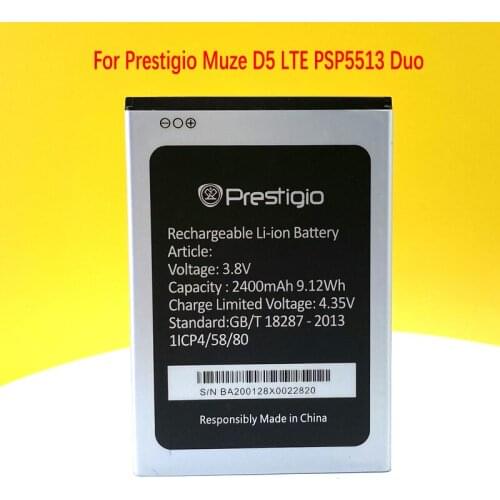 New Original 2400mAh Battery For Prestigio Muze D5 LTE PSP5513 Duo Mobile Phone With Tracking Number