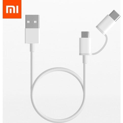 Original Xiaomi 2 in 1 USB Micro Type-C Cable 100cm Sync Safe Fast Quick Charger Data Type C Charging Cable 30cm Charger Cable